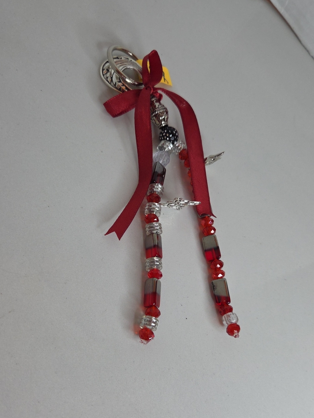 99 - Beaded Ribbon Bag Charm